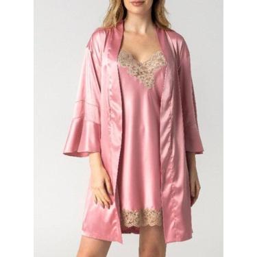 Imagem de Robe Transpassado Inspirate 150110 Feminino Luxury Cetim Dull T. P/G, 