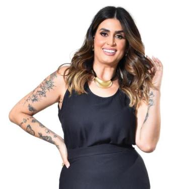 Imagem de Regata Barra Arredondada Viscose Sarjada Plus Size 42 Ao 52 - Sutsen, 