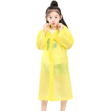 Imagem de Capa Chuva Transparente Grossa Reforçada Com Capuz Infantil Menina ou 