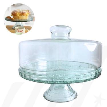 Imagem de Boleira De Vidro Com Pé E Tampa Colonial 28cm Para Bolo Tortas Doces -