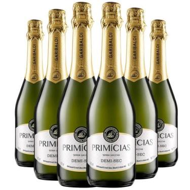Imagem de Kit 6 Espumante Garibaldi Primícias Demi Sec Branco 660ml
