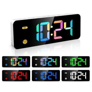 Imagem de Despertador Digital HODIK com 7 Cores e 4 Níveis de Luz de Fundo