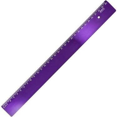 Imagem de Régua Metalizada Roxa de 30 cm - New Line - no-brand