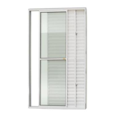 Imagem de Porta de Alumínio Balcão 210x150cm 3 Folhas com Vidro Liso Super Brilh