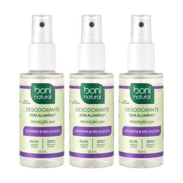 Imagem de Kit 3 Desodorante Spray Melaleuca e Lavanda 120ml Boni Natural
