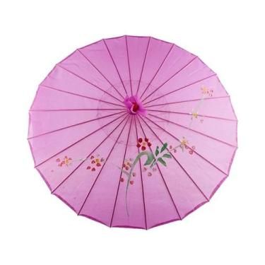 Imagem de Guarda-chuva De Seda Feminino 82/84cm Com Flores De Cerejeira Japonesa