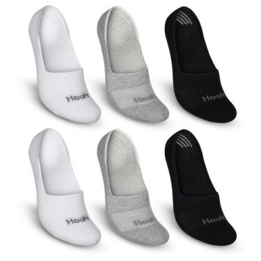 Imagem de Kit 6 Pares Meia Sapatilha Hoahi Algodão Cano Invisível com Silicone C