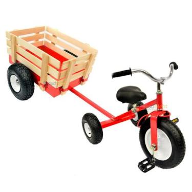 Imagem de Triciclo VALEA CART-042R Vermelho para Todo Terreno com Carretinha