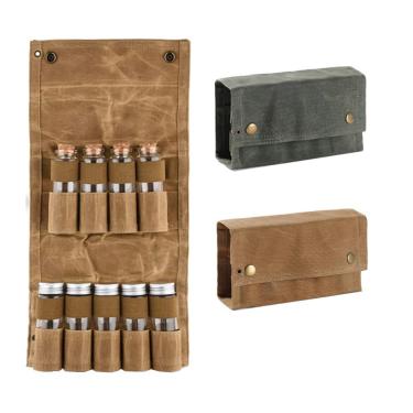 Imagem de FUYTERY Bolsa de tempero portátil para acampamento ao ar livre conjunto de recipientes de tempero dobrável (amarelo)