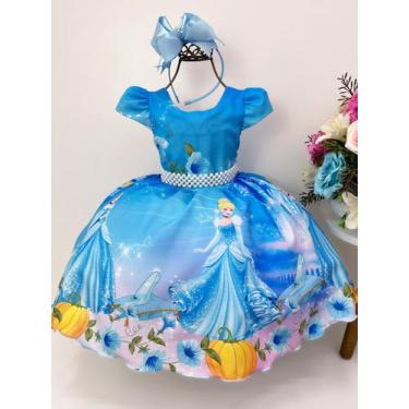 Vestido infantil da princesa Sofia com bordado em pérolas