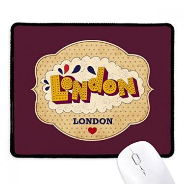 Imagem de Umbrella UK London Stamp British Mousepad com borda costurada Tapete de borracha para jogos