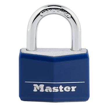 Imagem de Master Lock 142DCM 1-9/16" Blue Vinyl Cover Brass Padlock