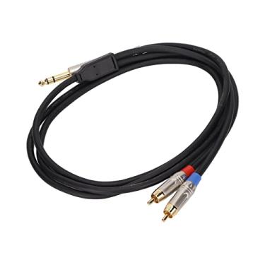 Imagem de Cabo Divisor de Microfone, Cabeça Banhada a Ouro TRS de 6,35 Mm para Cabo 2 para Sistemas de Home Theater