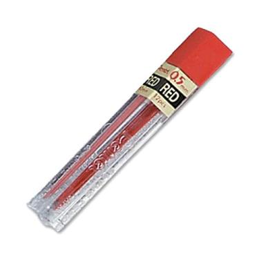 Imagem de Grafite para Lapiseira, 0,5 mm, H, Vermelho, Hi Polymer, com 12 minas, Pentel