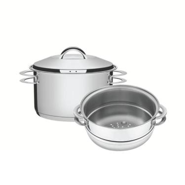 Imagem de Cuscuzeira Solar 16 Cm 1,8 L Em Aço Inox Fundo Triplo