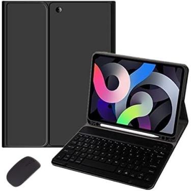 Imagem de SAMTUNK Capa teclado Samsung Galaxy Tab S8 / S7 11" 2022/2020, Capa teclado Retro com teclas quadrado e mouse Teclado colorido bonito Teclado sensível ao removível Capa -Preto