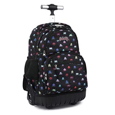 Imagem de seastig Mochila com rodinhas de 40,6 cm, mochila de rodinhas para crianças, bolsa de mão para viagem escolar, viagem, Robô, 16 inches, Casual