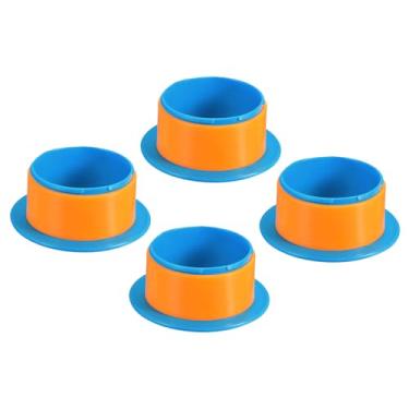 Imagem de PATIKIL Alça retrátil de 7,6 cm, 4 peças, dispensador de filme elástico, dispensador de plástico, protetor de mão, para embalagem móvel de 7,6 cm, azul