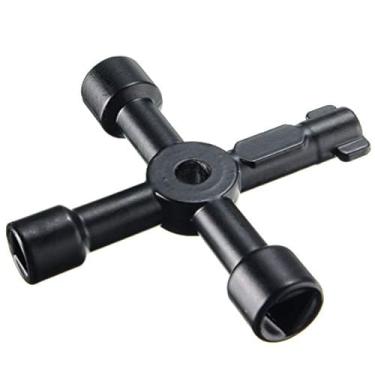 Imagem de OriGlam chave universal multifuncional de 4 vias, chaves de armário elétrico, chaves de medidor de gás, chave de cruz de serviço para caixa de medidor de gás elétrico para armário de armário de armário e chave de abertura para armário