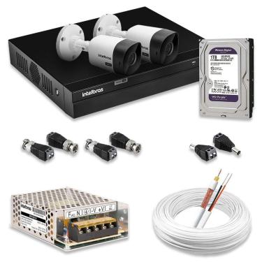 Imagem de Kit 2 Câmeras De Segurança Intelbras Full Hd 1080p Com Dvr Mhdx 1204 1080p Com Hd 1tb Purple