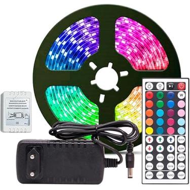 Imagem de Fita LED RGB 5050-5m com Fonte 12V 3A + Controle Remoto e Efeitos Luminosos