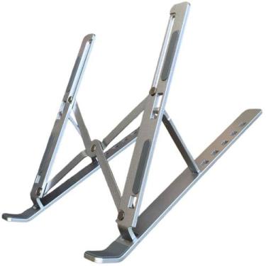 Imagem de Suporte Base Apoio Notebook Laptop Tablet Dobrável Ajustável Prata - N
