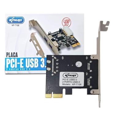 Imagem de Placa Pci-e Com 2 Portas Usb 3.0 Plug And Play Knup