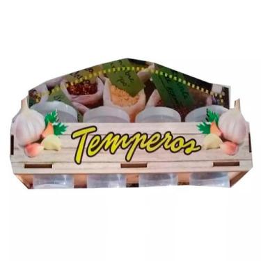 Imagem de Porta Temperos - Condimentos De Parede Em Madeira - Alho - Retrofenna 