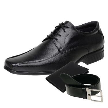Imagem de Sapato Social em Couro Masculino com Cinto e Carteira San Lorenzo 3010
