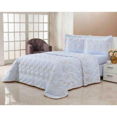 Imagem de Cobre Leito Tulipa Queem 3pç 100%algo Dupla Face 180fio - THAIS ENXOVA