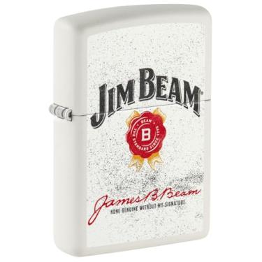 Imagem de Zippo Isqueiro de bolso Jim Beam Rosette Design branco fosco