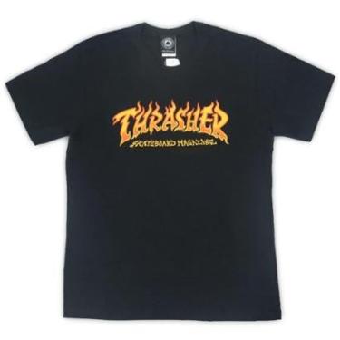 Imagem de Camiseta Thrasher Magazine Fire Logo - Preto-Masculino