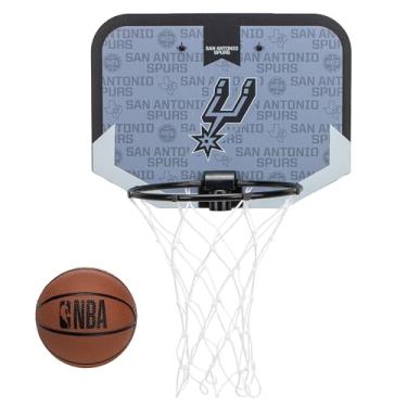 Imagem de Franklin Sports NBA San Antonio Spurs Mini Cesta de basquete sobre a porta - Mini cesta de basquete infantil com basquete - NBA Fan Shop Mini Argola para quarto + escritório - Conjunto de mini argolas