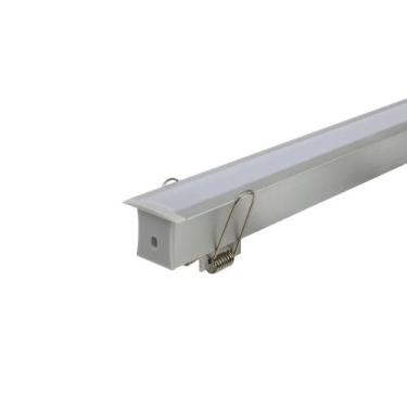 Imagem de Perfil Embutir 36x27mm Alumínio Para Fita LED 2 Metros - I9LED, Alumin
