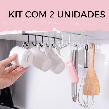 Imagem de Kit Porta Xícara Suporte Organizador Armário Cozinha Suporte Caneca - 