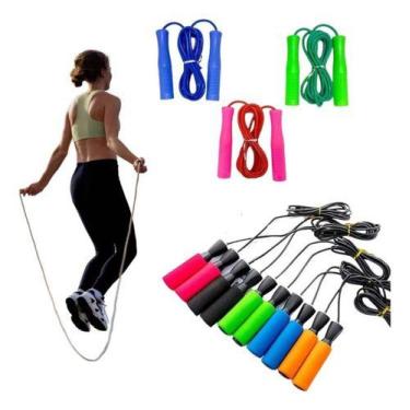 Imagem de Corda De Pular Com Rolamento Treinos Funcional Exercícios Manopla Espu