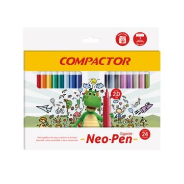 Imagem de Canetinha Hidrográfica Compactor Neo Pen Gigante 24 Cores