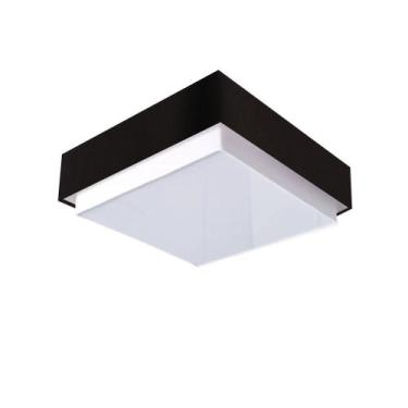 Imagem de Plafon Quadrado Vivare Md-3090 Cúpula em Tecido 45x45cm - Bivolt, Pret