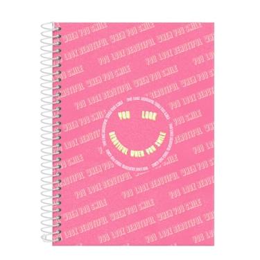 Imagem de Caderno Colegial 20 Matérias Euforia You Look Beautiful When You Smile Rosa