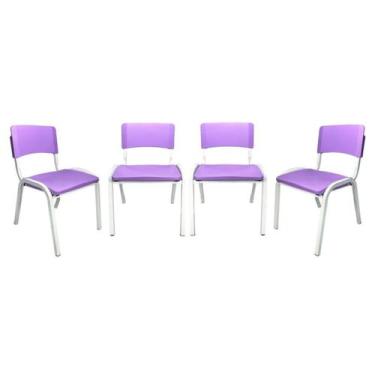 Imagem de Kit 4 Cadeira Iso Infantil Violeta Brinquedoteca Escola Creche - ECOMH