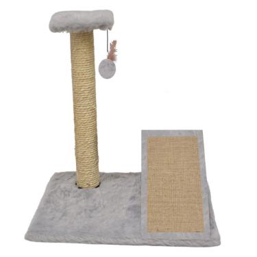 Imagem de Arranhador P/ Gatos Poste C/ Rampa Brinquedo Exclusivo Cinza