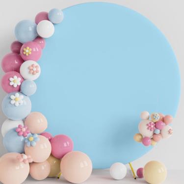 Imagem de Capa de fundo redonda Putros Dusty Blue 2,2 m Circle Arch