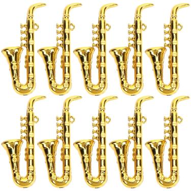 Imagem de Saxofone de brinquedo em miniatura Kisangel Toy Trumpet 10 unidades para crianças