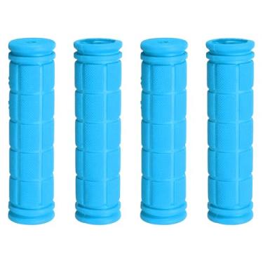 Imagem de HARFINGTON 2 pegas de guidão de bicicleta antiderrapante de borracha cogumelo para guidão de 7/20.3 cm para mountain road dobrável MTB BMX scooter cruiser triciclo cadeira de rodas, azul claro