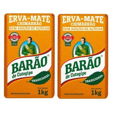 Imagem de 2 Erva Mate Chimarrão BARÃO TRADICIONAL Vácuo 1 Kg - Barão de Cotegipe