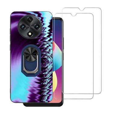 Imagem de DAMONDY Capa compatível com UMIDIGI G100 com 2 protetores de tela, design de onda 3D de suporte, capas de telefone para homens e meninos, capa de corpo inteiro à prova de choque de TPU macio para