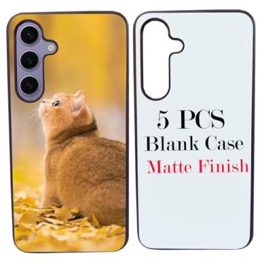 Imagem de JUSTRY Capa de telefone em branco sublimação 5 peças para Samsung Galaxy S25, fácil de sublimar DIY 2 em 1 capa 2D de borracha macia para impressão de subtransferência de calor + pacote de atacado