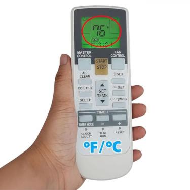 Imagem de Controle remoto de substituição compatível com controle remoto Fujitsu Ar Condicionado Número do modelo AR-RAE1U Funciona para ASU9RL ASU12RL (Fahrenheit e luz de fundo)