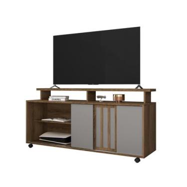 Imagem de Rack Bancada para TV 50 Polegadas Maxx cor Mel e Cinza Rud Rack