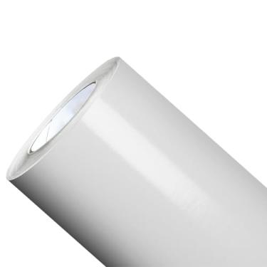 Imagem de Adesivo Branco Brilhante P/Envelopamento de Geladeira Móveis Fogão Vinil Liso Decoração C/Espátula